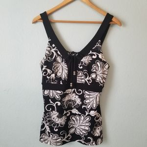 White House Black Market Floral Print Top
